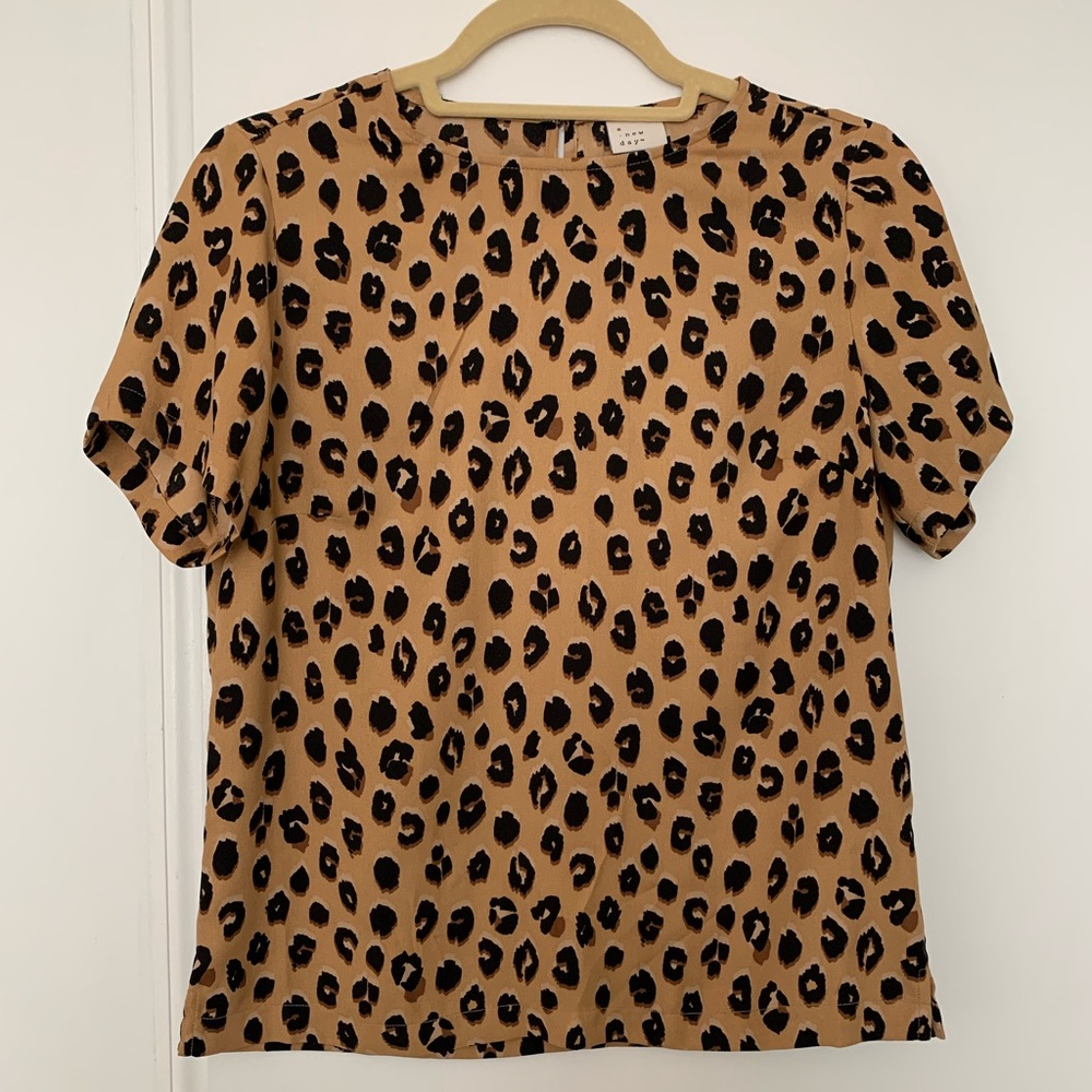 A New Day Cheetah Print Blouse, Size XS